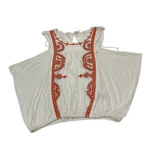 Free People Women’s Small Embroidered Cap Sleeve Boho Festival Summer Western